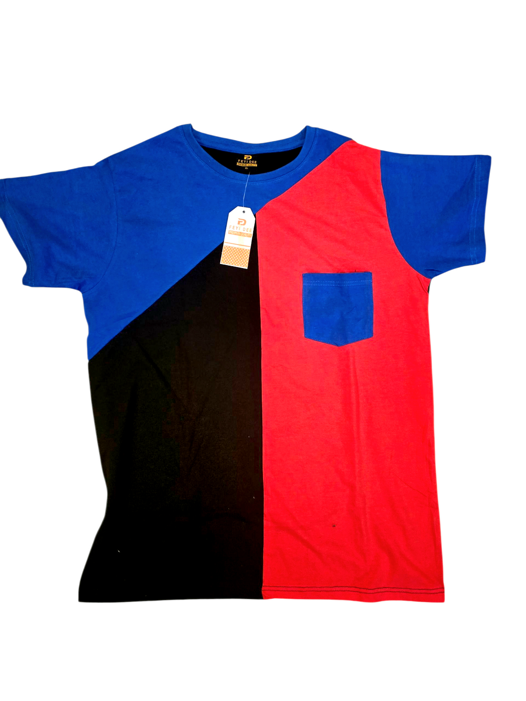 FD Men's Red Blue Black Multi Tee