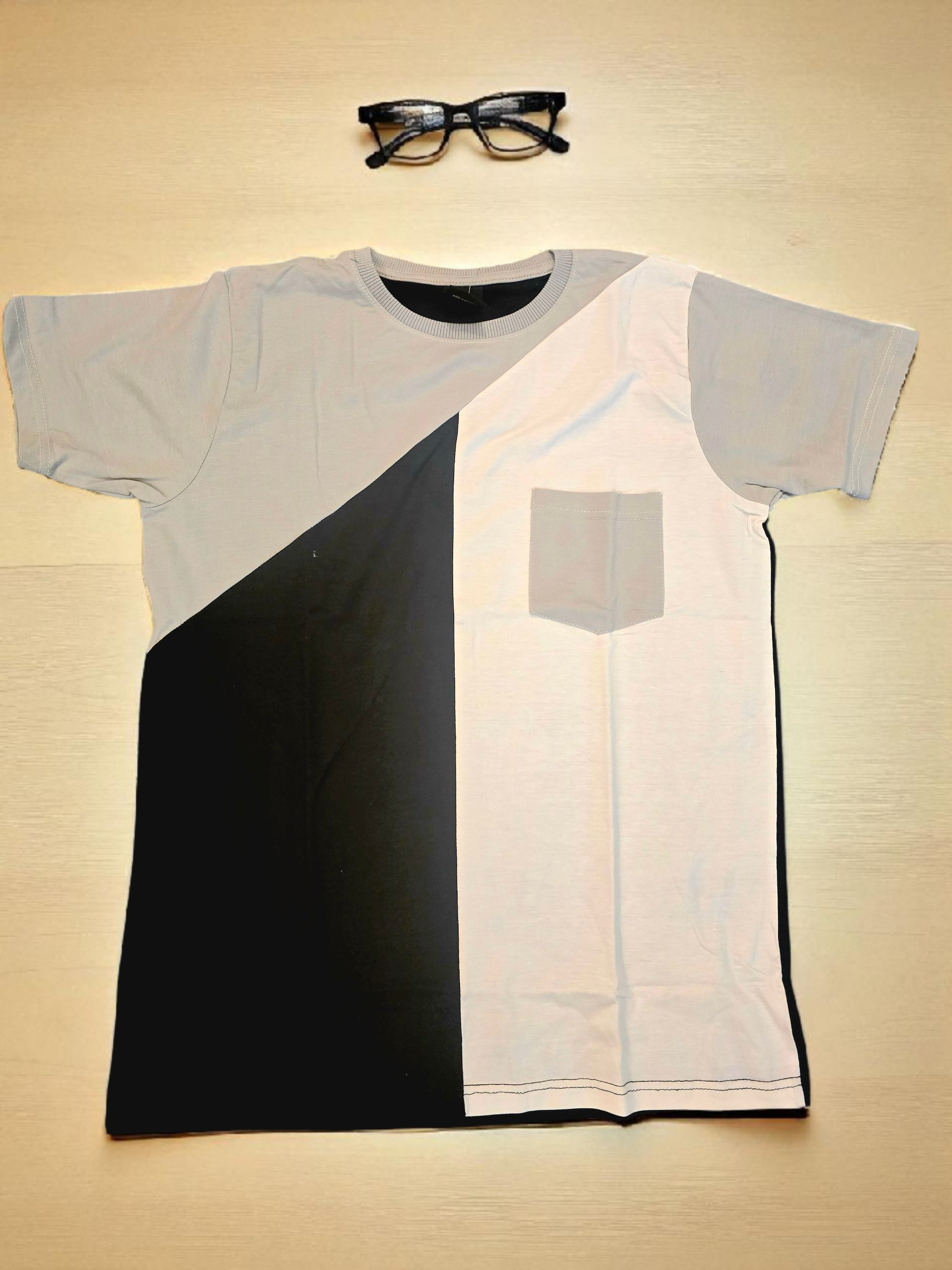 FD Men's Grey Black & White Multi Tee