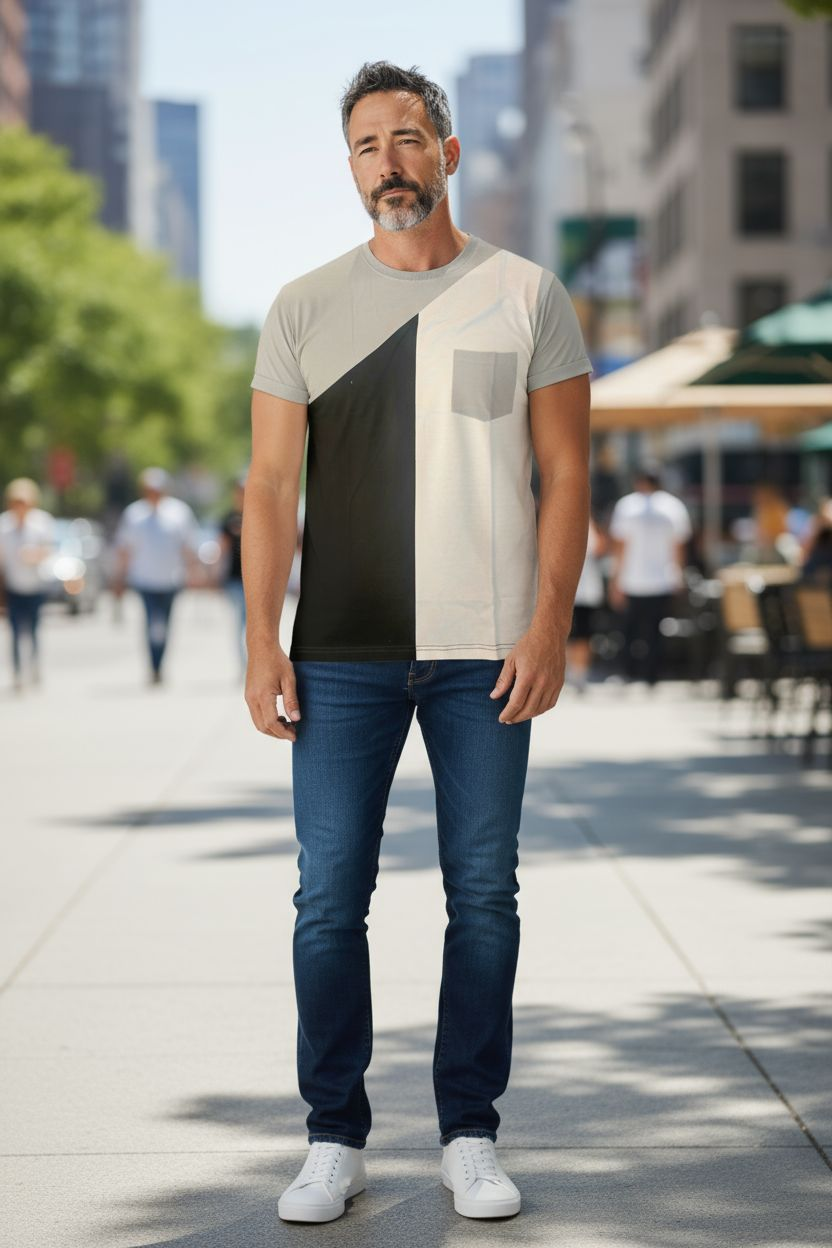 FD Short Sleeve Grey Multi Tee