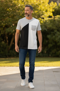 FD Men's Grey Black & White Multi Tee