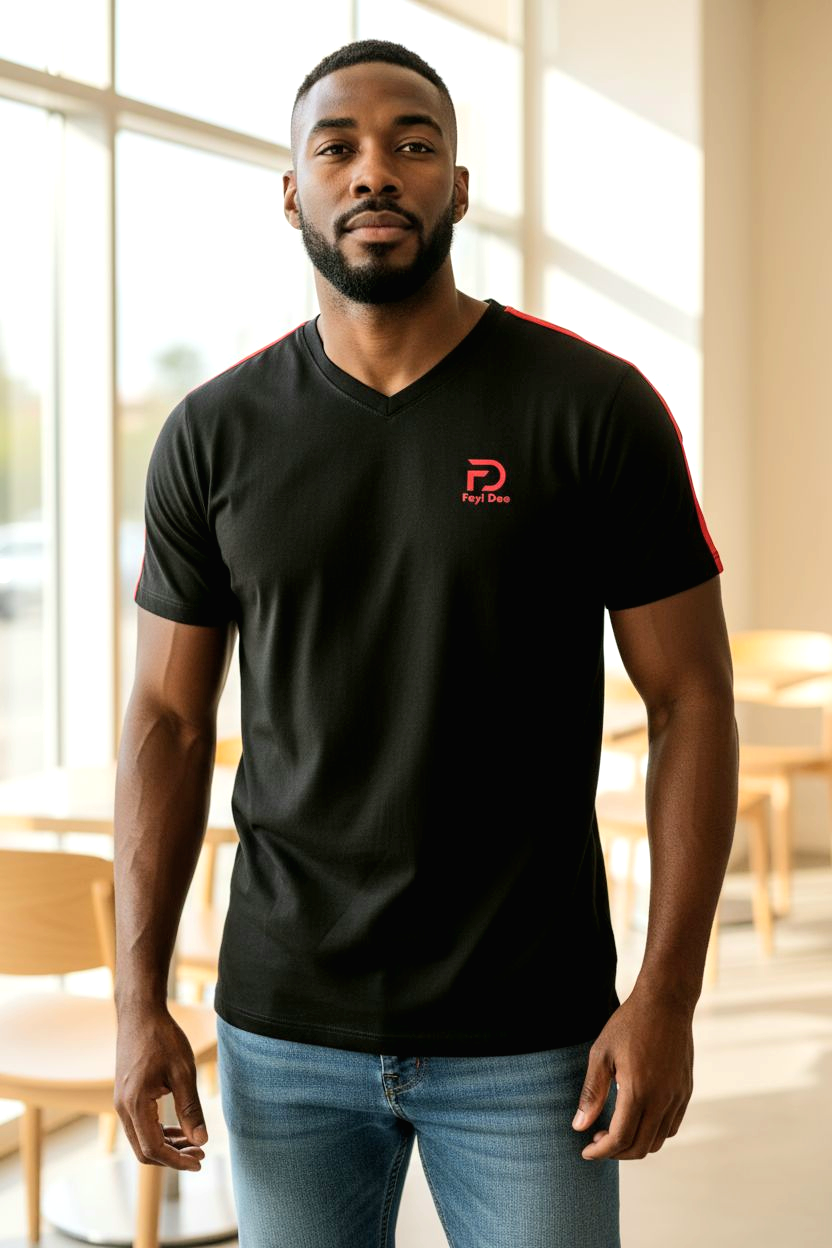 FD Men's Black with Red Stripe on Shoulder