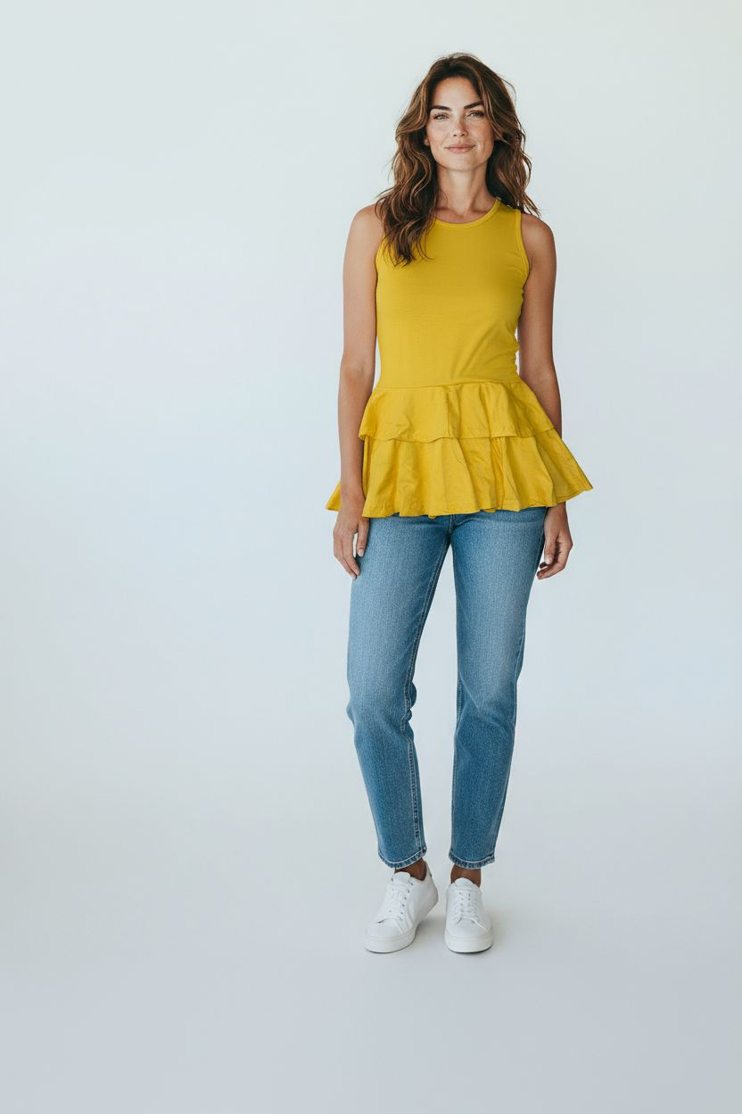Ladies Sleeveless Peplum Blouse