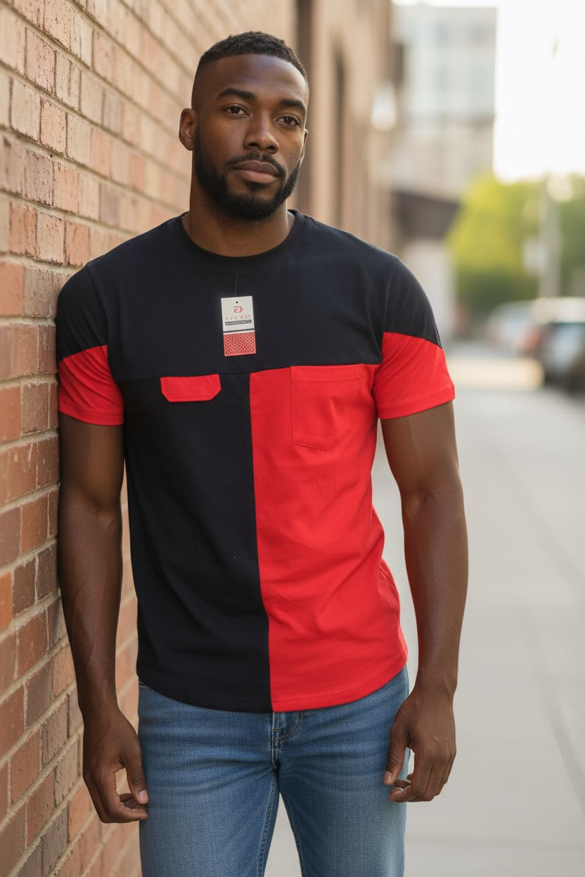 FD Men's Red & Black Tee
