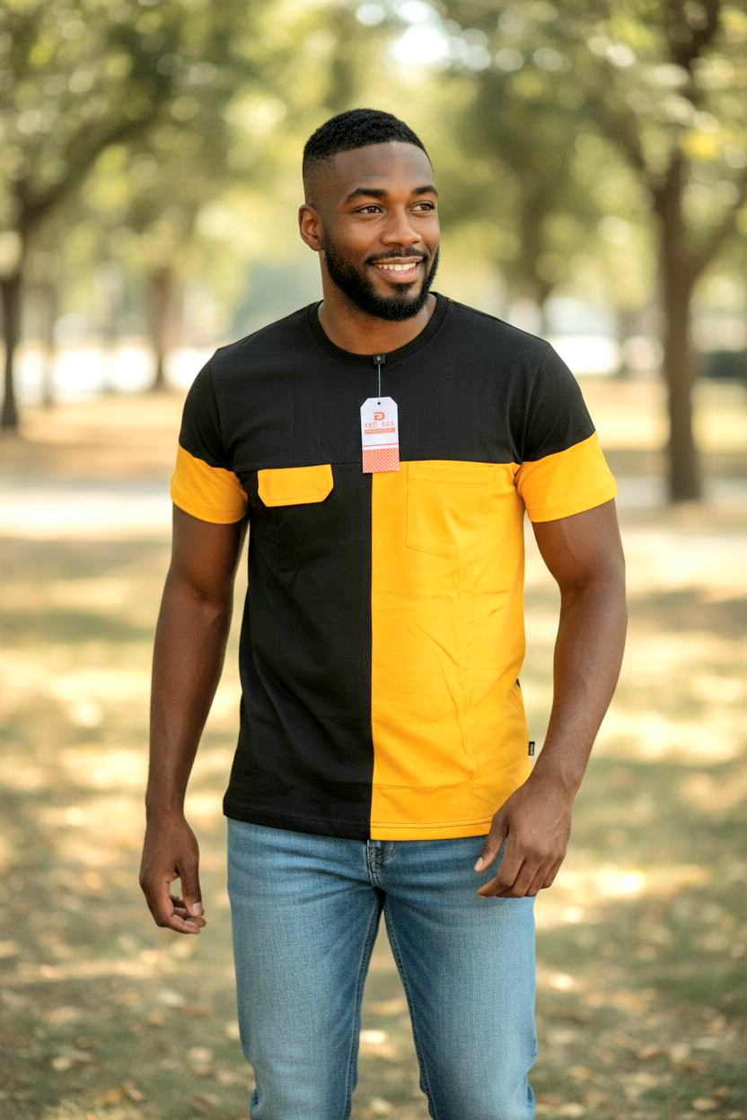 FD Yellow and Black Men's Tee