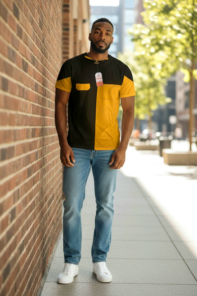 FD Yellow and Black Men's Tee